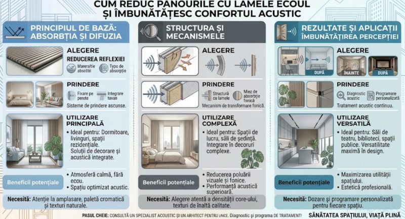 Cum reduc panourile cu lamele ecoul si imbunatatesc confortul acustic